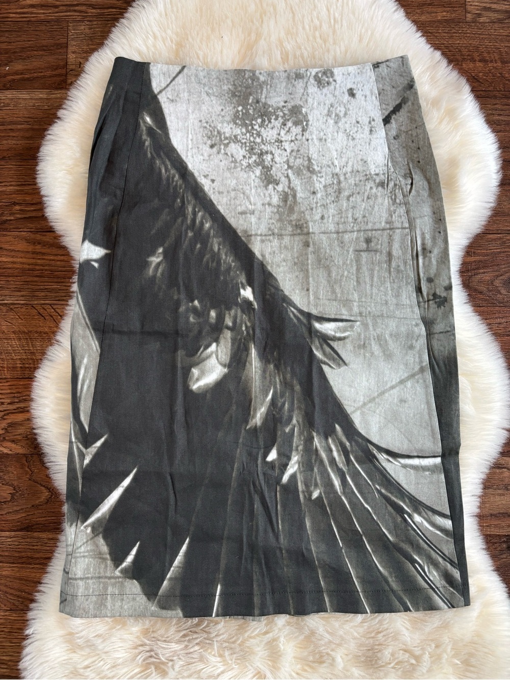 Peter O. Mahler Sepia Eagle Wing Midi Skirt Size 2 Made in Germany